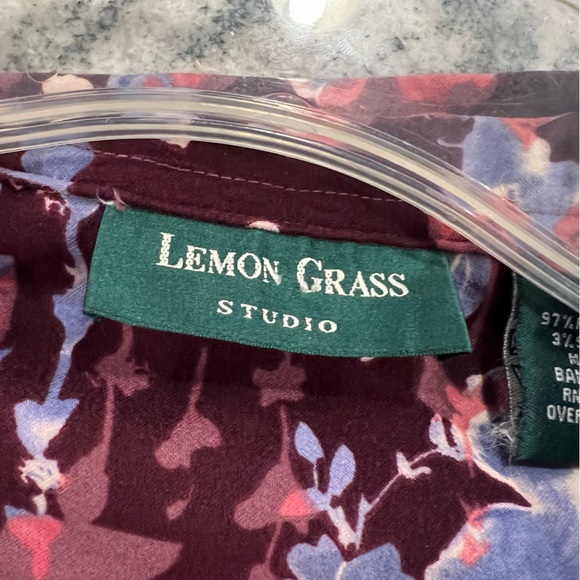 Maroon Floral Button Down Jacket , SOFT W 2 Real Chest pockets - Picture 2 of 9